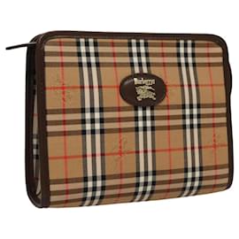 Autre Marque Burberrys Nova Check Accessoire Tasche aus Canvas Beige Auth yk17888