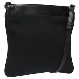 PRADA Schultertasche aus schwarzem Nylon mit Silber authentisch bs24328