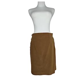 Autre Marque Falda de lana vintage Celine París marrón