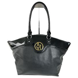 Giorgio Armani Vintage Armani Leder-Duffel-Tasche schwarz