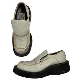 Vintage Jean Paul Gaultier Leder Sneaker Schwarz Weiß
