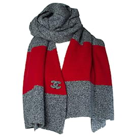 Chanel, Oversized cashmere scarf with cc logo
