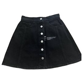 Autre Marque Falda vaquera ttswtrs negra de algodón