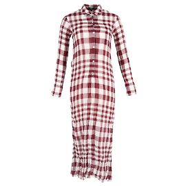 Theory Karohemdress aus roter Baumwolle