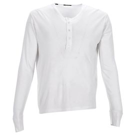  Tom Ford Ribbed Long-Sleeve T-Shirt in White Cotton