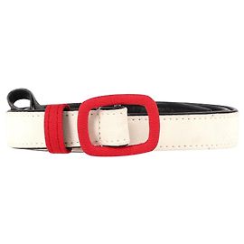 Cintura Colorblock Alessandra Rich in pelle bianca