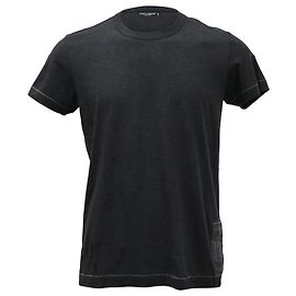Camiseta de algodão preta com patch de logo Dolce & Gabbana