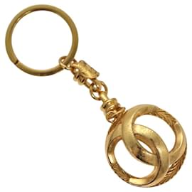 CHANEL COCO Marca Portachiavi metallo Oro CC Auth ar13427