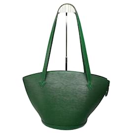 Borsa in pelle EPI verde Louis Vuitton Saint Jacques vintage