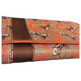 Céline Bi-Color Lange Geldbörse Orange Beige
