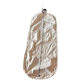 Hermès Cotton Garment Cover Eggshell Dark Brown