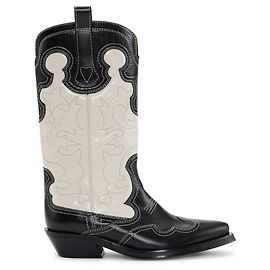 Botines de vaquero de cuero Ganni