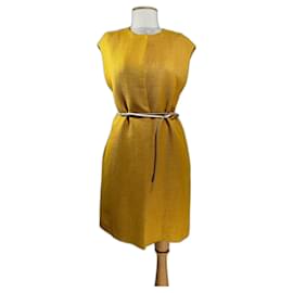 Giacca Max Mara Studio Cera Gialla in Lino e Viscosa