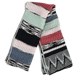 Écharpe en laine multicolore tricotée Missoni