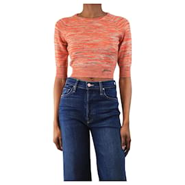 Orange Intarsia-Strick-Crop-Top - Größe XXS - Ganni
