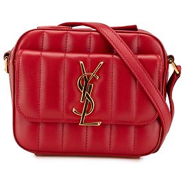 Borsa a tracolla Vicky in agnello rosso Saint Laurent