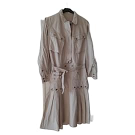 Robe en coton beige Yves Saint Laurent