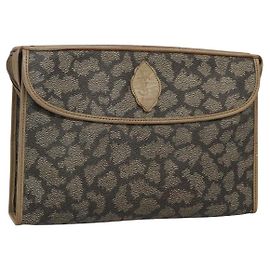 Borsa Clutch SAINT LAURENT PVC Beige Auth ar13391