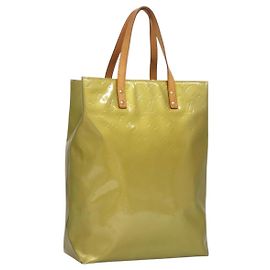 LOUIS VUITTON Monogram Vernis Reade MM Bolsa de mano Gris M91142 LV Auth 117778