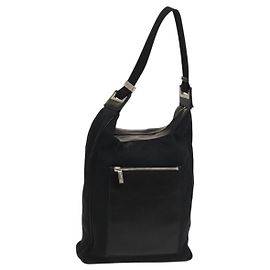 Borsa a Spalla GG Canvas Gucci Nera Argento 019 0538 Auth 117433