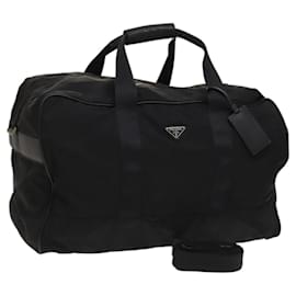 PRADA Borsa Boston Nylon 2way Nero Argento Auth 117470