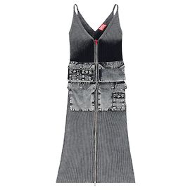 Vestido midi de punto m-melti Diesel gris