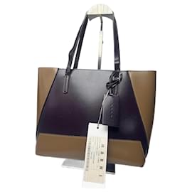 Borsa in pelle vintage Marni viola khaki