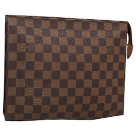 LOUIS VUITTON Poche Toilette Damier Ebene 26 N47543 Auth LV 118103