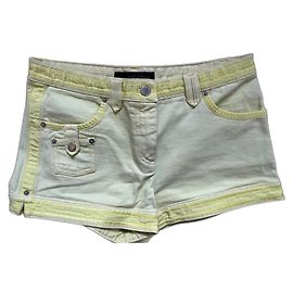 Short in denim Louis Vuitton giallo monogramma