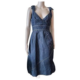 Louis Vuitton Kleid Blau Baumwolle 38FR