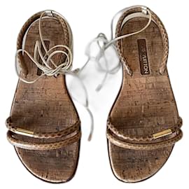 Sandali Louis Vuitton in pelle marrone