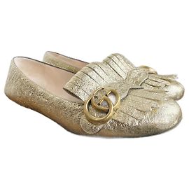 Gucci Marmont Galassia Platino ballerine in pelle dorata
