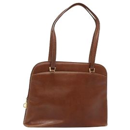 Borsa a Spalla Salvatore Ferragamo in Pelle Marrone Oro Auth bs24619