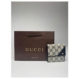 Portafoglio in pelle monogramma Ophidia vintage Gucci nero e grigio