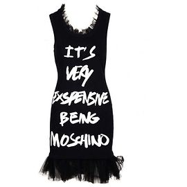 Moschino Couture Black Cotton Jersey Mini Dress