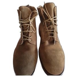 Autre Marque Velasca Suede Ankle Boots Sand Deerskin Size 43