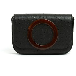 Saint Laurent 2017 Schwarze Strauß Sac Eddie Schwarze Leder Schultertasche Pristine