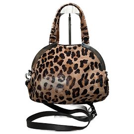 Borsa 2 in 1 in pelliccia leopardata vintage Marni marrone