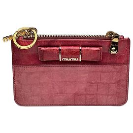 Portacarte in pelle vintage Miu Miu rosa