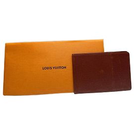 Portacarte in pelle vintage Louis Vuitton marrone