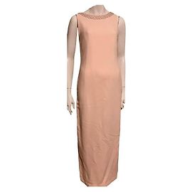 Jenny Packham Vestido de crepé con cuello con tachuelas