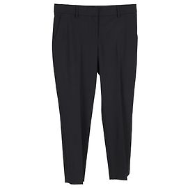 Pantalones rectos de lino negro Theory