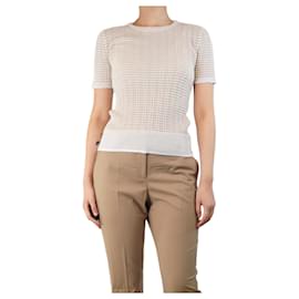 Top de punto acanalado a rayas beige - talla M - Rag & Bone