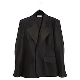 Céline 2016 Smoking Jacket FR42 Black Buttonless Bulky Jacket UK14 US12 Celine