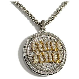 Miu Miu Damen Logo Pavé Anhänger Halskette