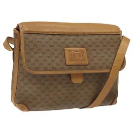 Borsa a Spalla GUCCI GG Supreme PVC Beige Oro 001 261 0688 Auth BA1027