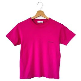 Balenciaga Logo T-Shirt Baumwolle Fuchsia
