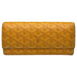 Vintage Goyard Monogramm Leder Geldbörse gelb