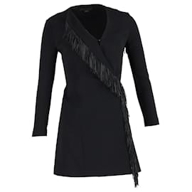 Vestido mini con flecos Alexander Wang en viscosa negra