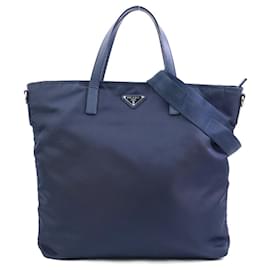 Borsa a mano e borsa a spalla Prada blu navy
